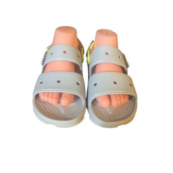 Crocs Classic All-Terrain Sandal Grey Yellow Slip On Sandals Shoes Wms 9 Men’s 7 - Picture 2 of 9